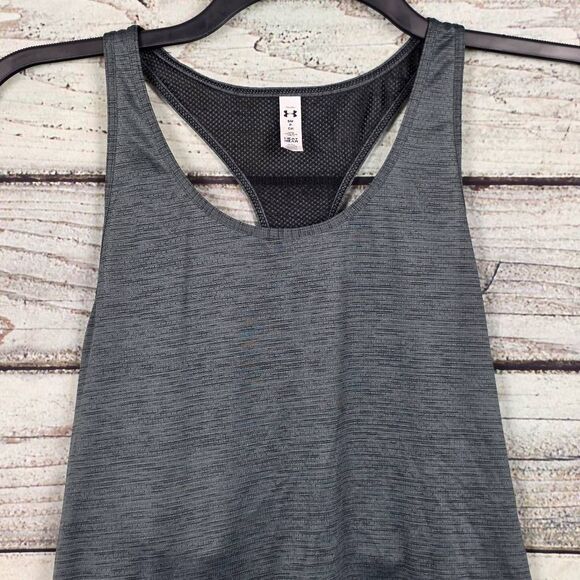 Under Armour HeatGear Women’s Racerback Tank Gray Size SMALL - Picture 2 of 8